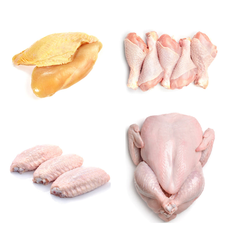 Poultry Perfection Box | 4 Ingredients | Chicken Breast Fillet | Chicken Drumstick | Chicken Wings |Whole Plain Chicken | London Grocery