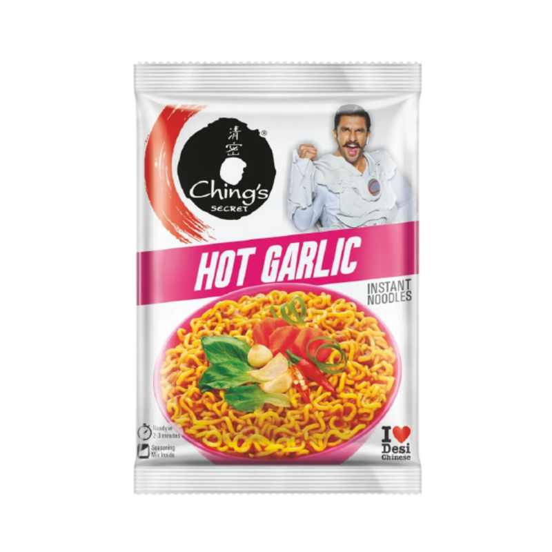 Ching's Hot Garlic Instant Noodles 60gr-London Grocery