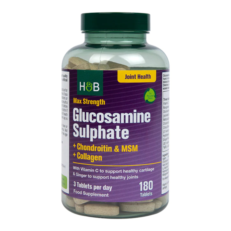 Holland & Barrett Max Strength Glucosamine & Chondroitin 180 Tablets | London Grocery
