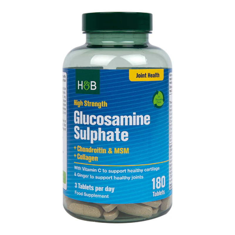 Holland & Barrett High Strength Glucosamine & Chondroitin Complex 180 Tablets | London Grocery
