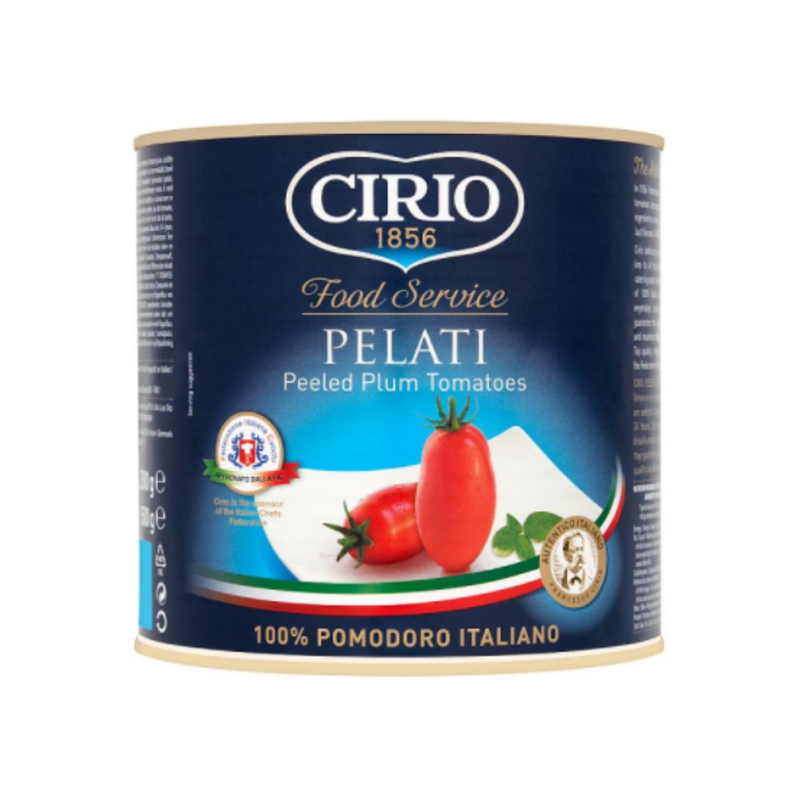 Cirio Food Service Pelati Peeled Plum Tomatoes 2500g x 6 cases - London Grocery