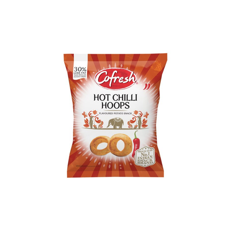 Cofresh Hot Chilli Flavour Potato Hoops 80gr-London Grocery