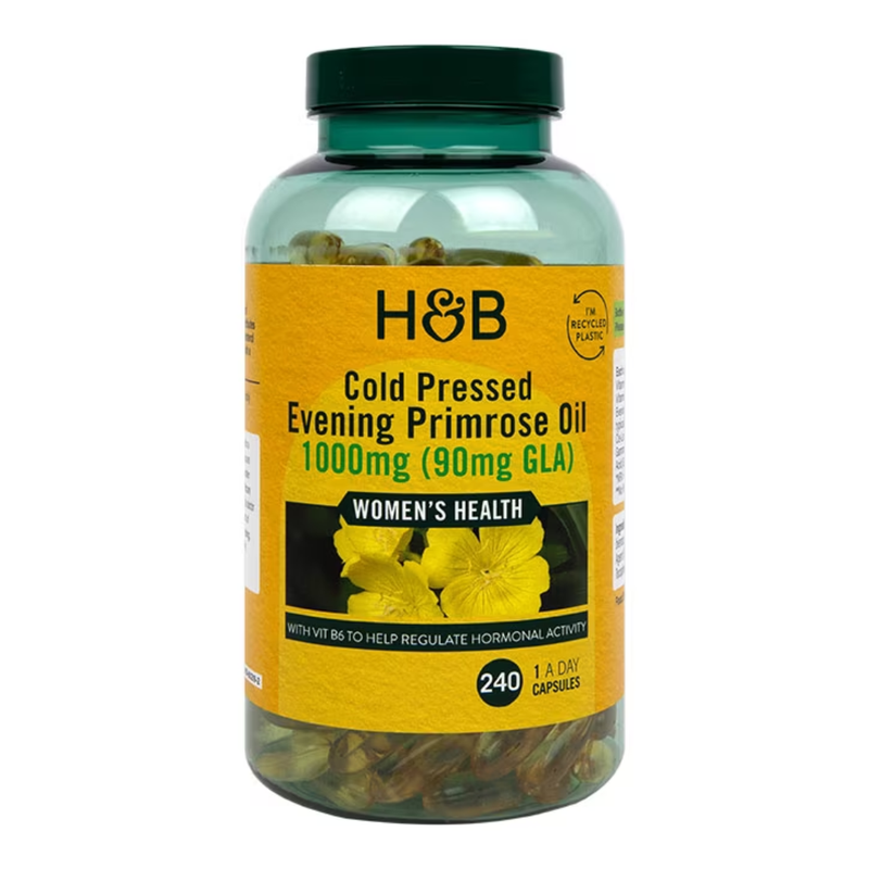 Holland & Barrett Cold Pressed Evening Primrose Oil 1000mg 240 Capsules | London Grocery