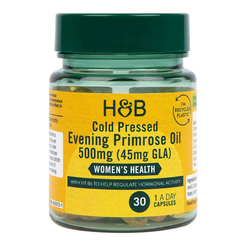Holland & Barrett Cold Pressed Evening Primrose Oil 500mg 30 Capsules | London Grocery