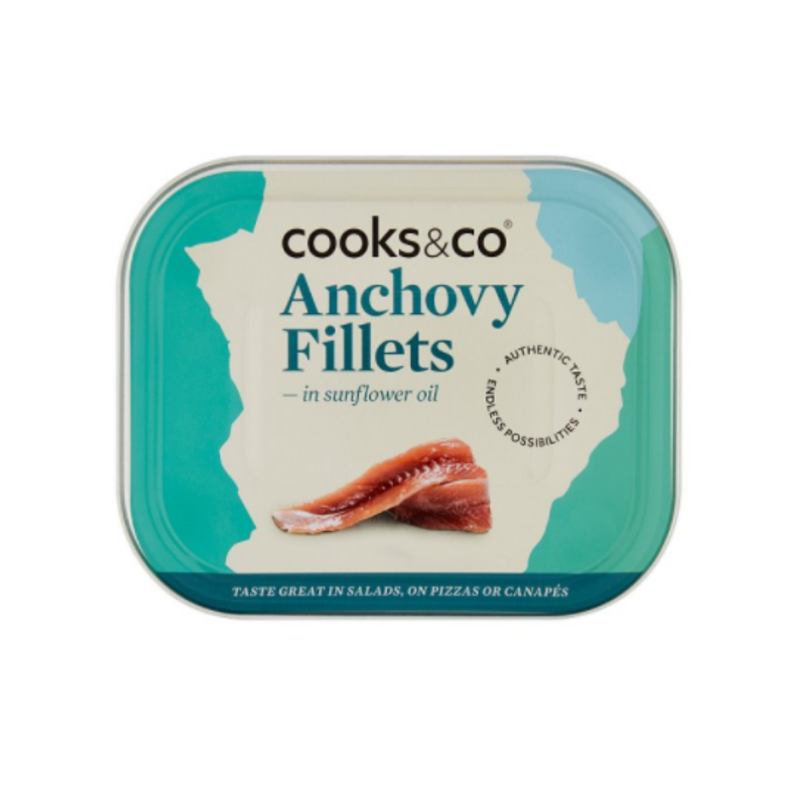 Cooks & Co Anchovy Fillets in Sunflower Oil 365g x 6 cases - London Grocery