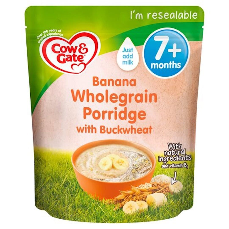 Cow & Gate Banana Wholegrain Porridge Baby Cereal From 7 Month 200gr-London Grocery
