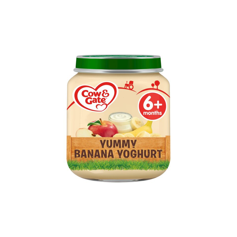 Cow & Gate Yummy Banana Yogurt 6Mth+ 125gr Jar-London Grocery