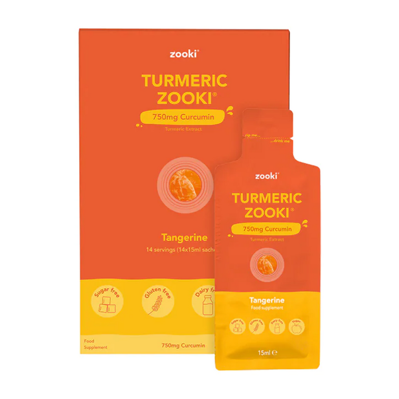 YourZooki Turmeric 750mg Curcumin Tangerine Flavour 14 Sachets | London Grocery