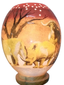 Hand Crafted Decorative Ostrich Egg Shell on Lamp Stand | South African-London Grocery