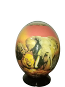 Hand Crafted Decorative Ostrich Egg Shell on Lamp Stand | South African-London Grocery