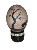 Hand Crafted Decorative Ostrich Egg Shell on Lamp Stand | South African-London Grocery