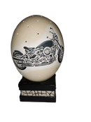 Hand Crafted Decorative Ostrich Egg Shell on Lamp Stand | South African-London Grocery