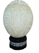 Hand Crafted Decorative Ostrich Egg Shell on Lamp Stand | South African-London Grocery