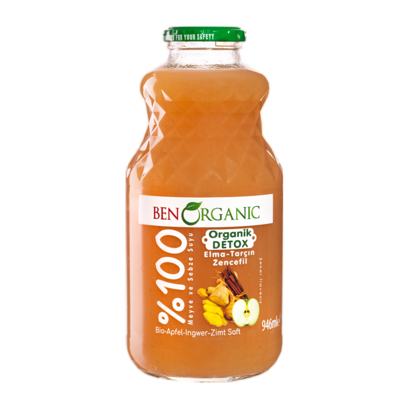 BenOrganic 100% Apple Cinnamon Ginger Detox Juice 946ml -London Grocery