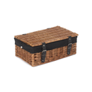 14 Inch Empty Wicker Hamper Basket - Double Steamed - Black Lining | London Grocery