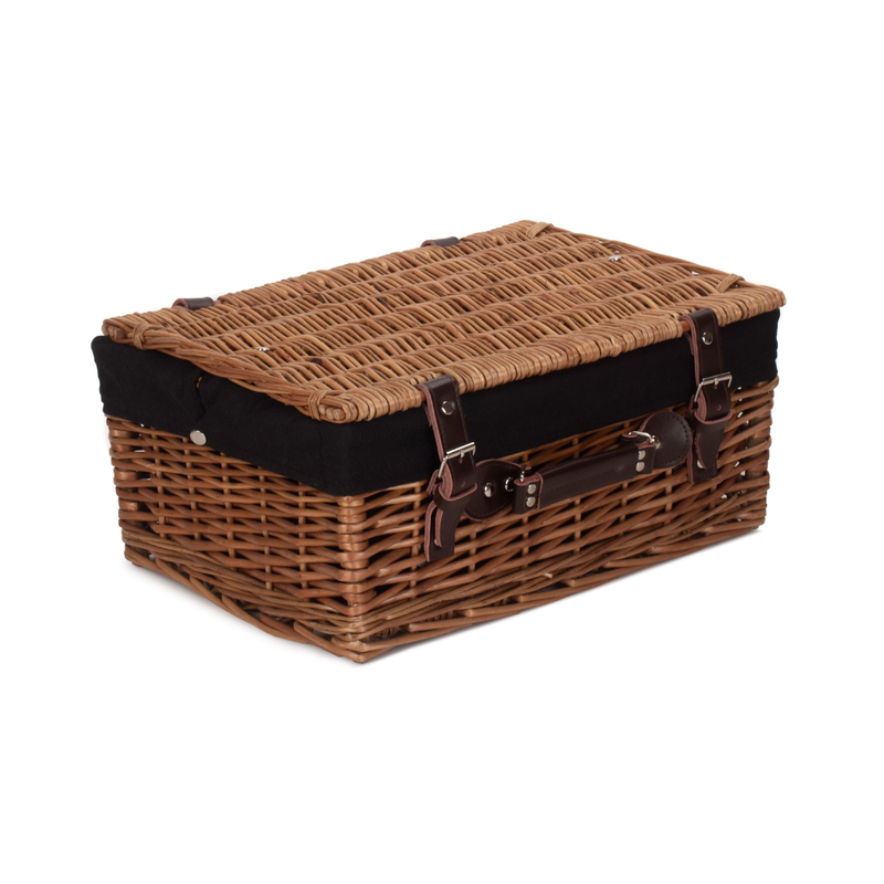16" Double Steamed Hamper With Black Lining | London Grocery