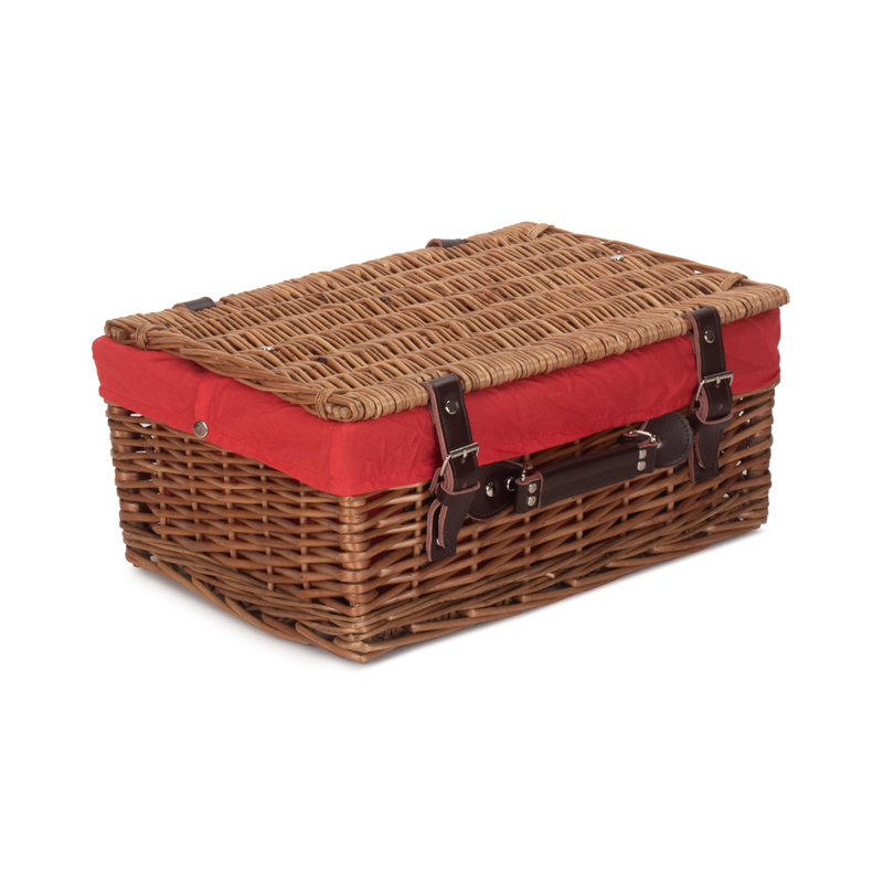 16" Double Steamed Hamper With Red Lining | London Grocery