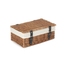 14 Inch Empty Wicker Hamper Basket - Double Steamed - White Lining | London Grocery