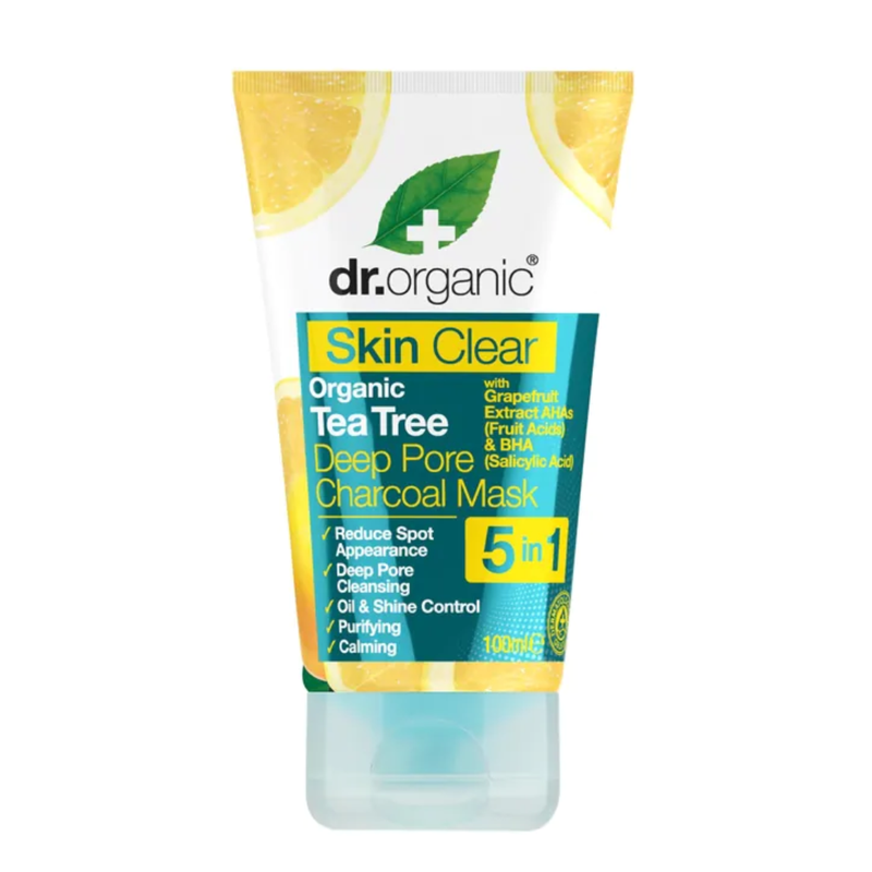 Dr Organic Skin Clear Organic Tea Tree Deep Pore Charcoal Mask 100ml | London Grocery