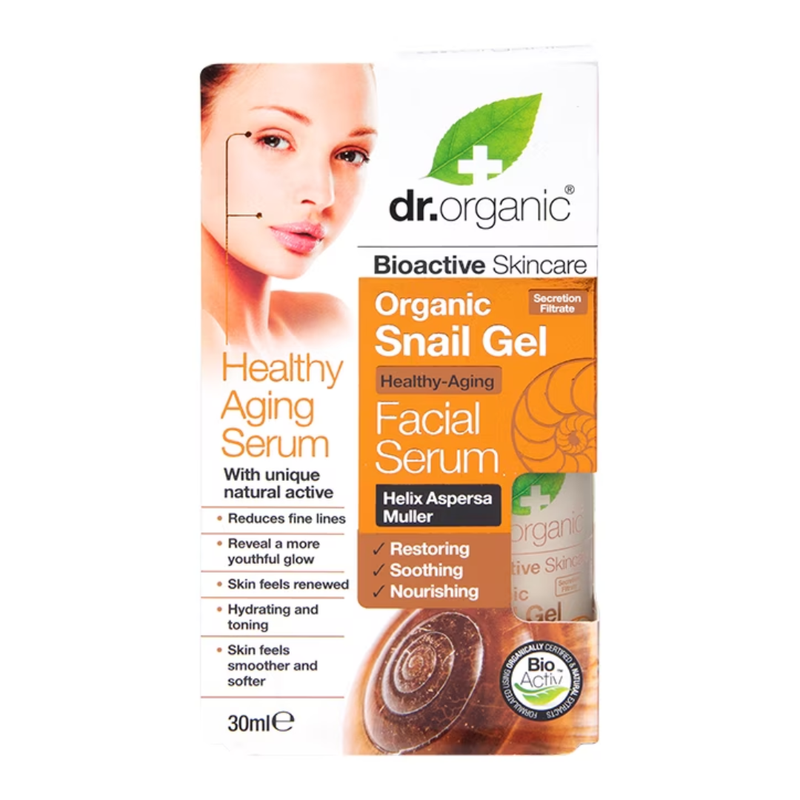 Dr Organic Healthy Ageing Snail Gel Facial Serum 30ml | London Grocery