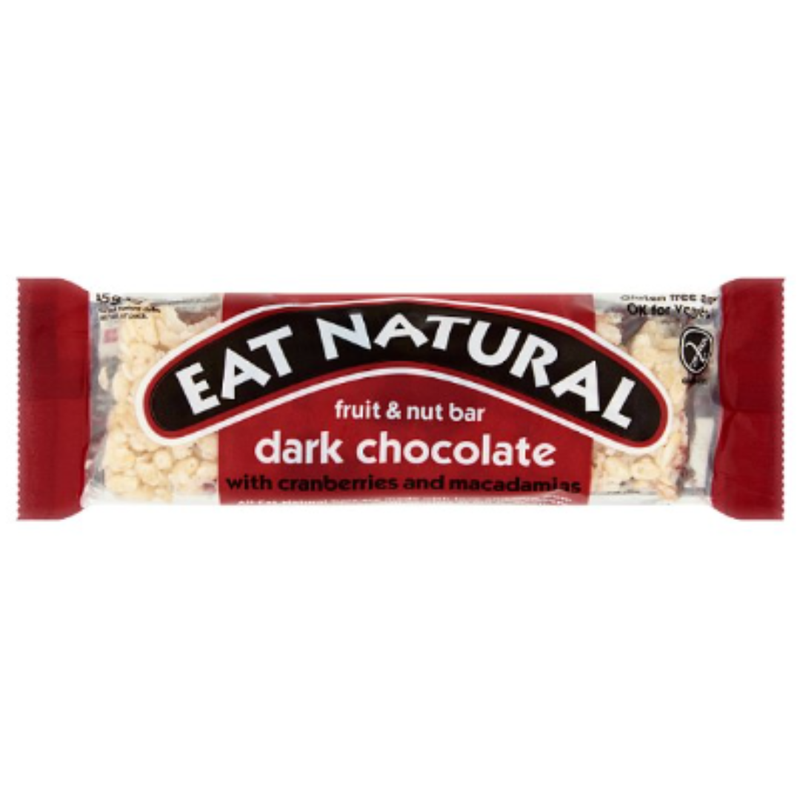 Eat Natural Fruit & Nut Bar Dark Chocolate with Cranberries and Macadamias 45g x Case of 12 - London Grocery