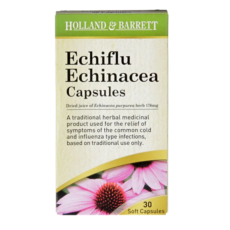 Holland & Barrett Echiflu Echinacea 30 Capsules | London Grocery