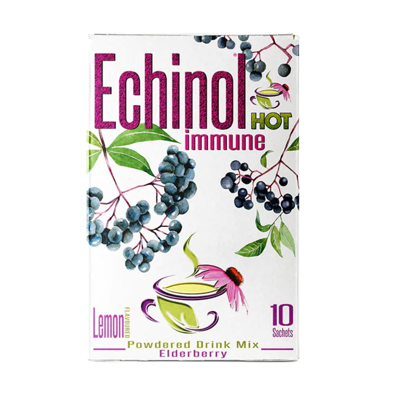 Echinol Hot Immune Powdered Drink Mix Elderberry Lemon Flavoured 10 Sachets | London Grocery