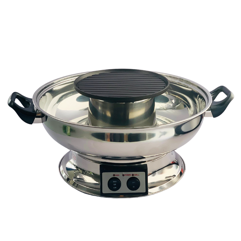 Electric Hot Pot with BBQ Grill 4.2 Litre -London Grocery