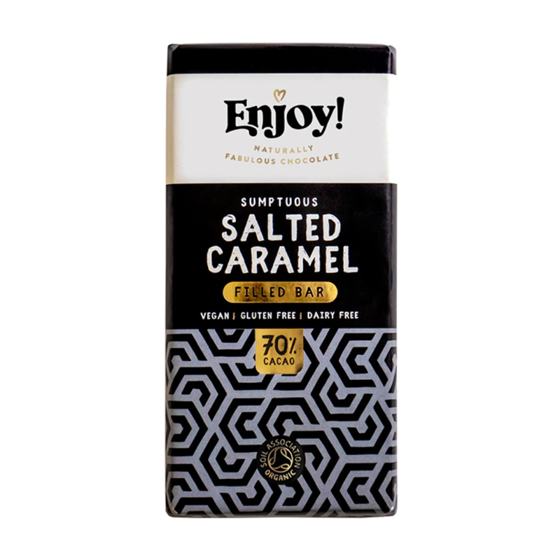 Enjoy! Salted Caramel Filled Vegan Chocolate 70g | London Grocery