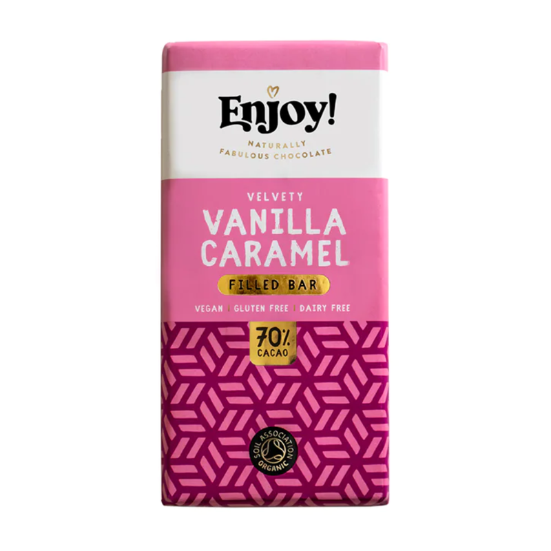 Enjoy! Vanilla Filled Vegan Chocolate 70g | London Grocery