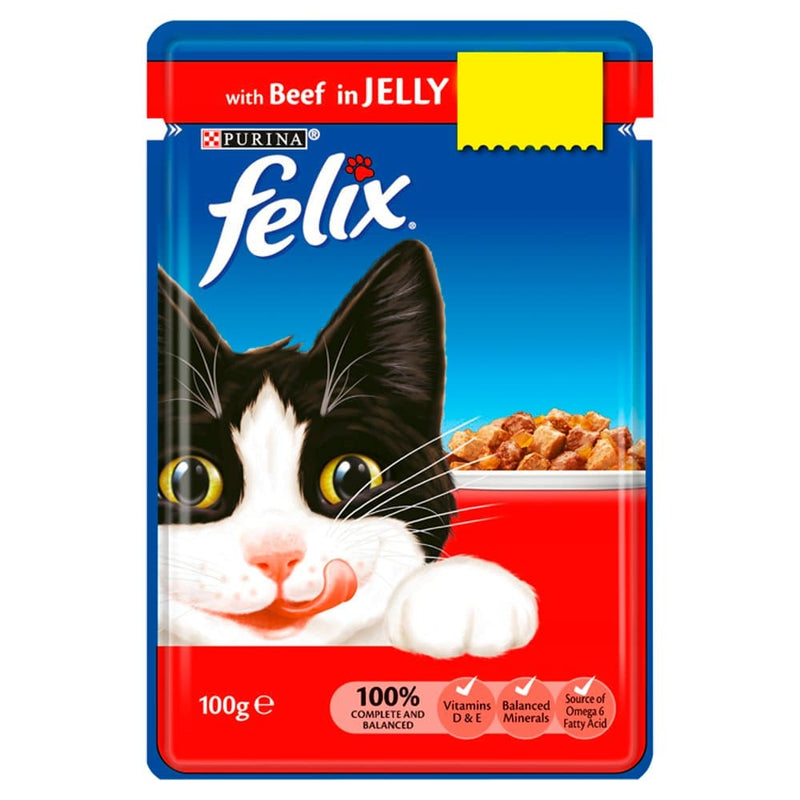 FELIX Beef In Jelly Wet Cat Food 100g - London Grocery
