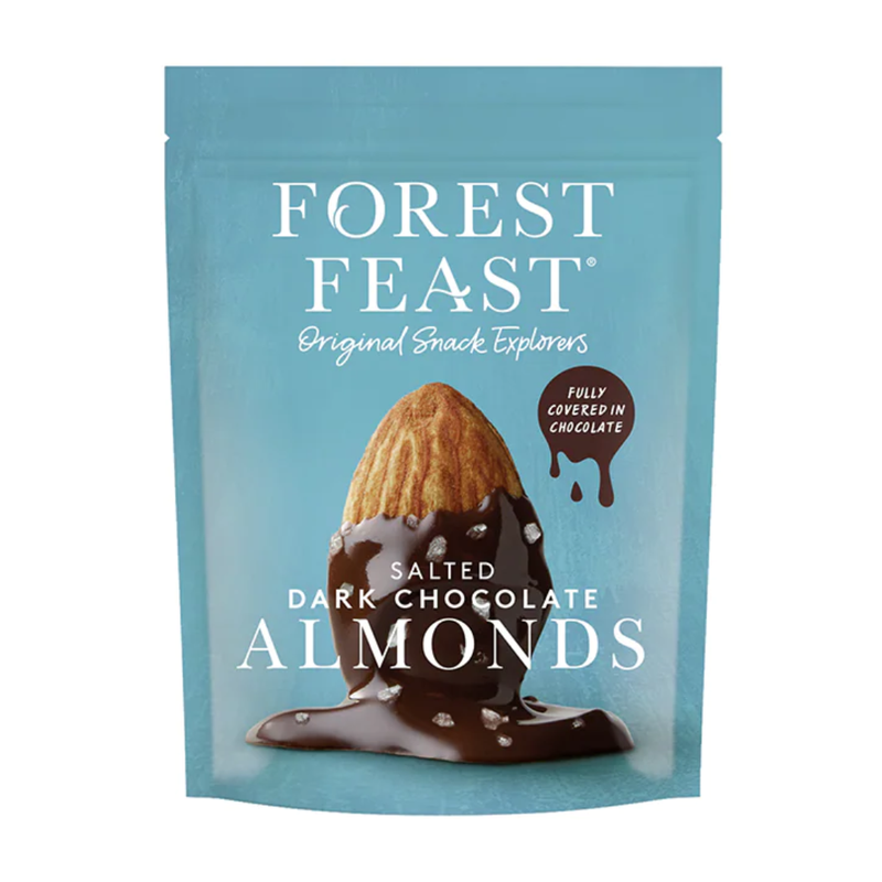 Forest Feast Salted Dark Chocolate Almonds 120g | London Grocery