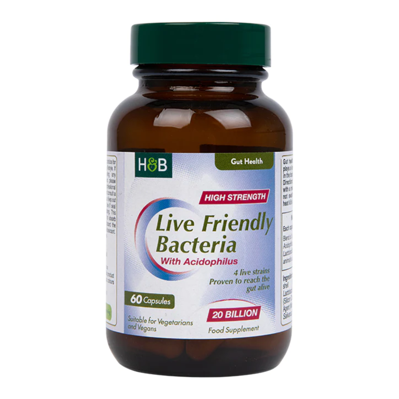 Holland & Barrett Live Friendly Bacteria 20 Billion 60 Capsules | London Grocery