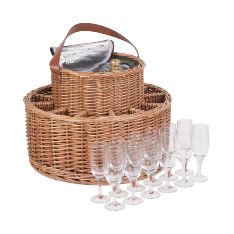 Green Tweed Chilled Garden Party Basket | London Grocery