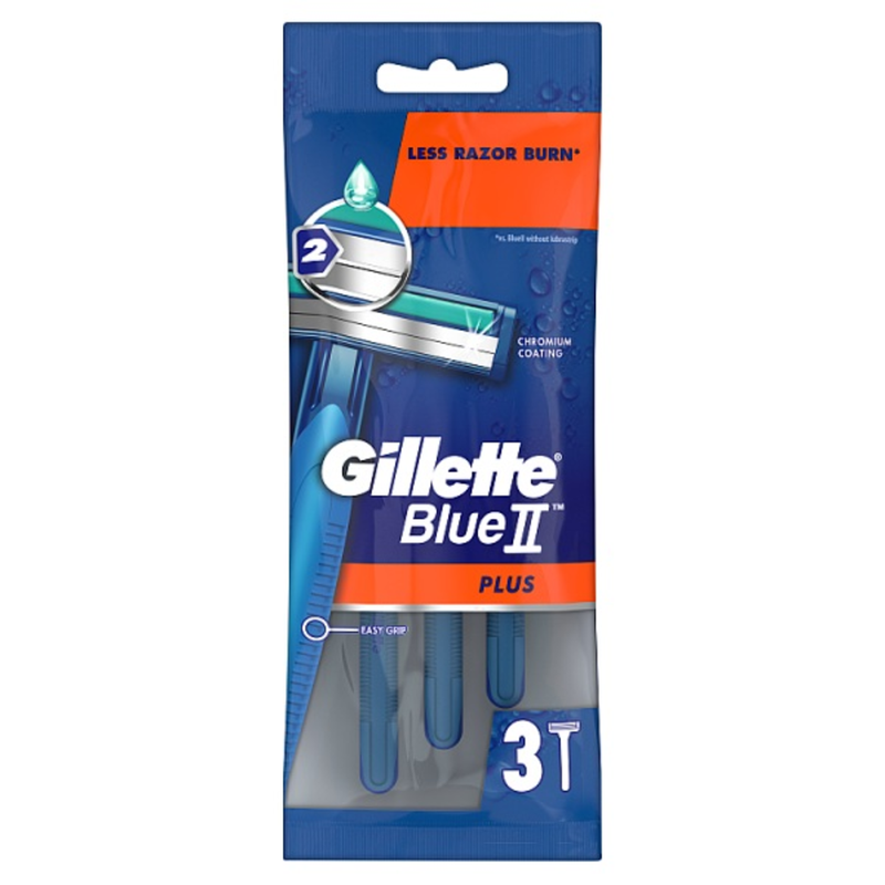 Gillette BlueII Plus Men's Disposable Razors x3 - London Grocery