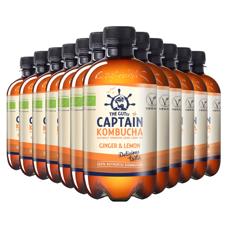 The GUTsy Captain Kombucha Ginger Lemon Bio-Organic 12 x 400ml | London Grocery