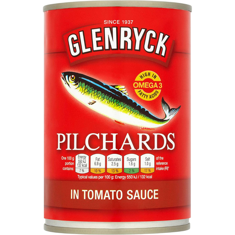 Glenryck Pilchards in Tomato Sauce 12 x 400g | London Grocery