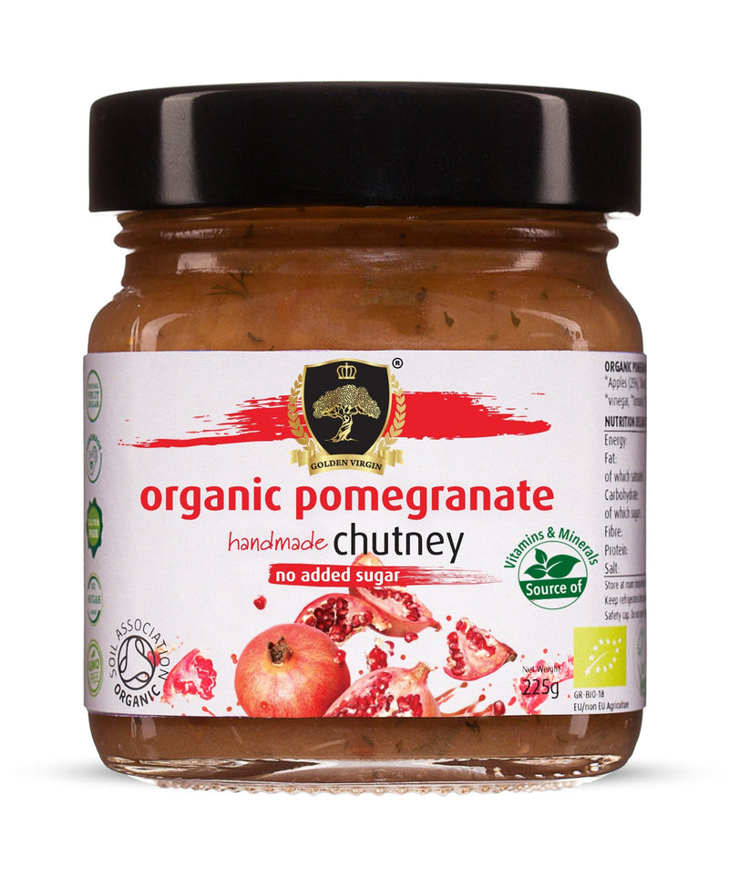 Golden Virgin Organic Pomegranate Chutney 225G-London Grocery