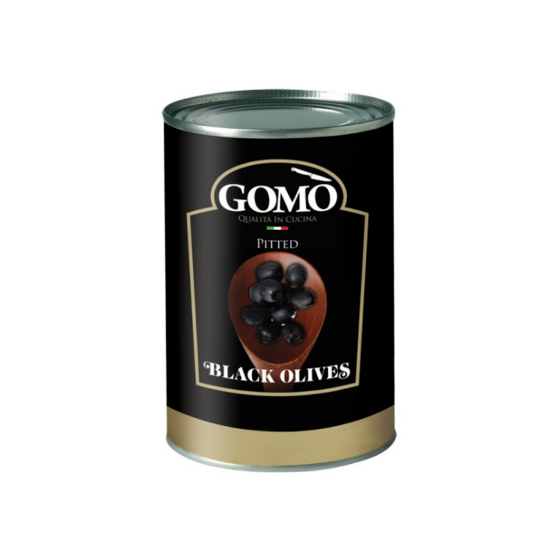 Gomo Pitted Black Olives 4.15kg x 3 cases  - London Grocery