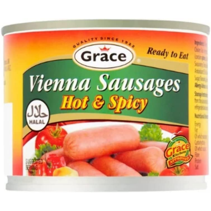 Grace Chicken Viennas Hot & Spicy 24 x 200g | London Grocery