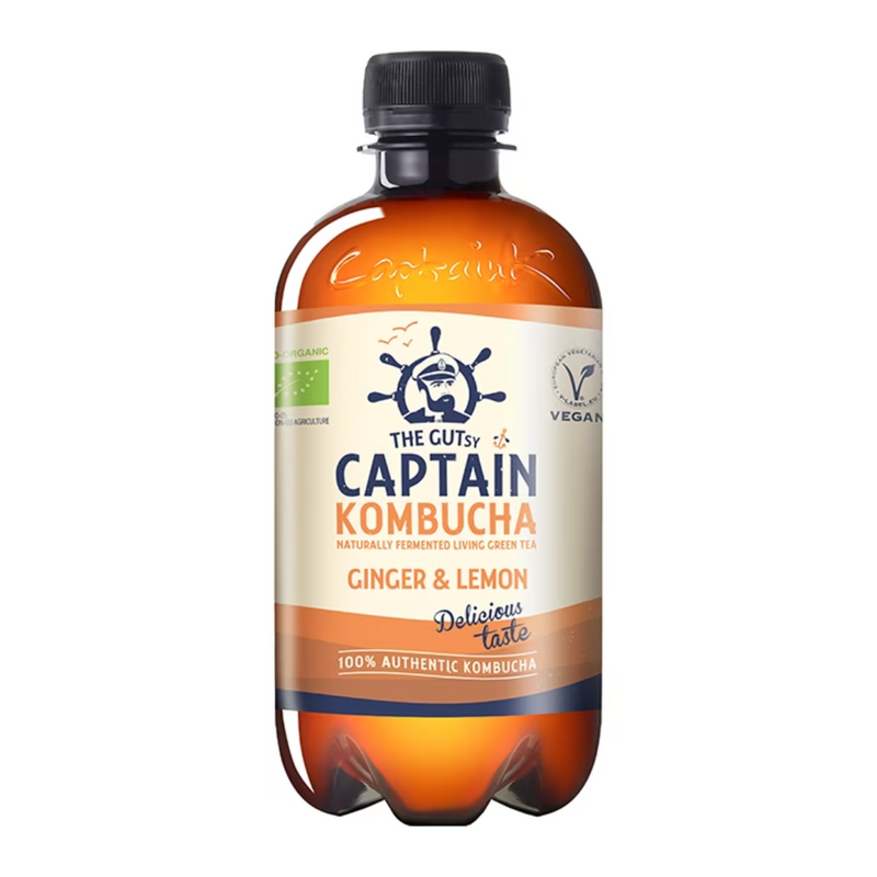 The GUTsy Captain Kombucha Ginger & Lemon Bio-Organic Drink 400ml | London Grocery