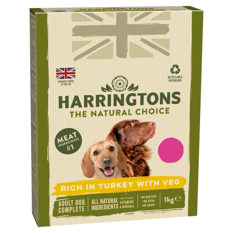 Harringtons Rich in Turkey with Veg Complete Dry Adult Dog Food 1kg - London Grocery