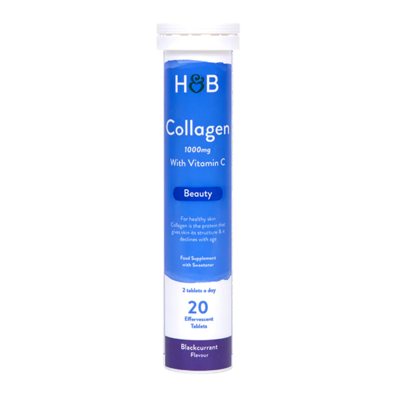 Holland & Barrett Bovine Collagen Blackcurrant Effervescent 20 Tablets 1000mg | London Grocery