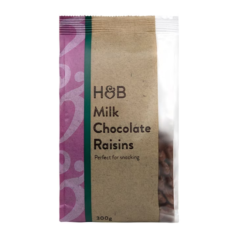 Holland & Barrett Chewy Milk Chocolate Raisins 300g | London Grocery