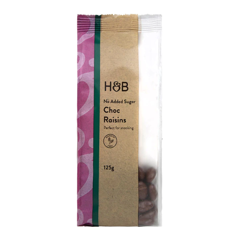 Holland & Barrett No Added Sugar Choccy Raisins 125g | London Grocery