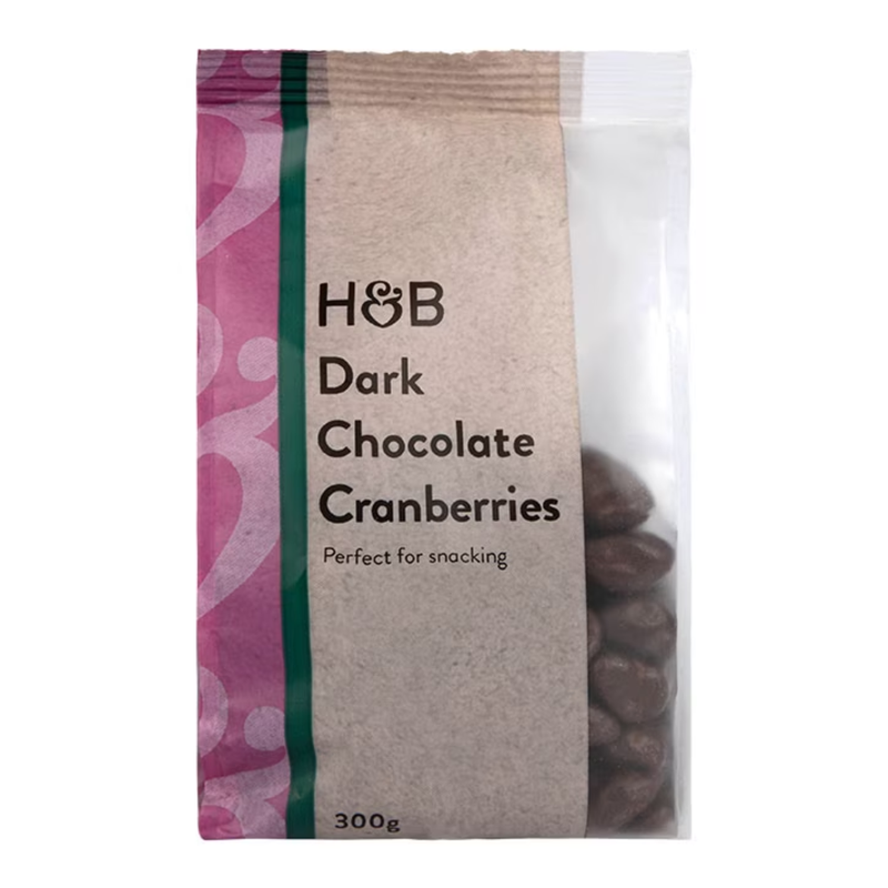 Holland & Barrett Dark Chocolate Cranberries 300g | London Grocery