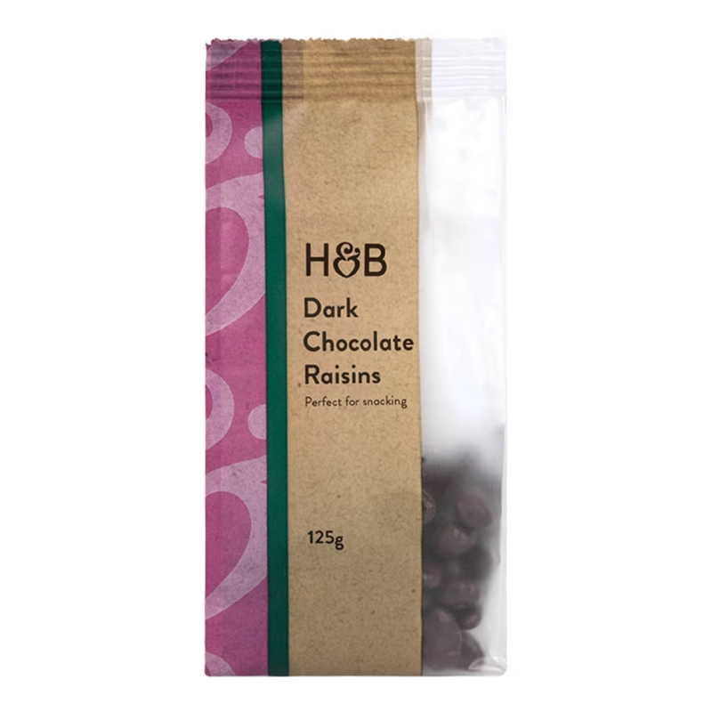 Holland & Barrett Dark Chocolate Raisins 125g | London Grocery