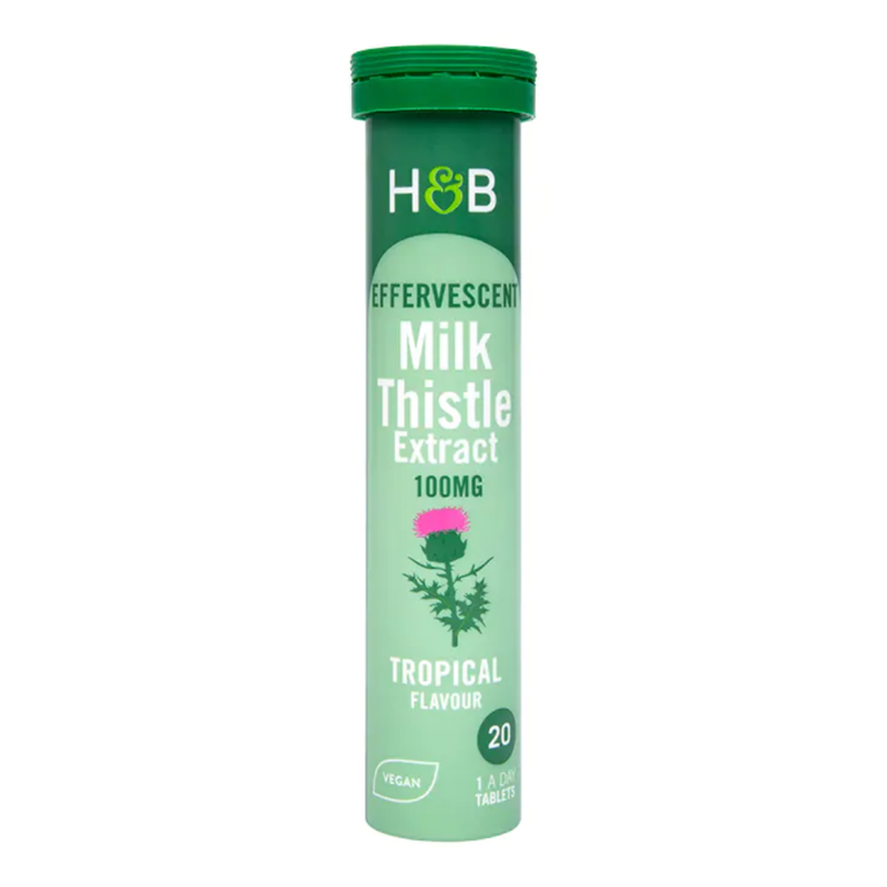 Holland & Barrett Effervescent Milk Thistle Extract 100mg Tropical Flavour 20 Tablets | London Grocery