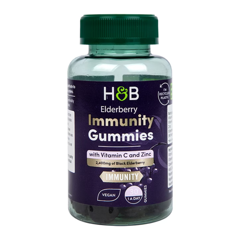 Holland & Barrett Elderberry Immunity Gummies with Vitamin C and Zinc 30 Gummies | London Grocery