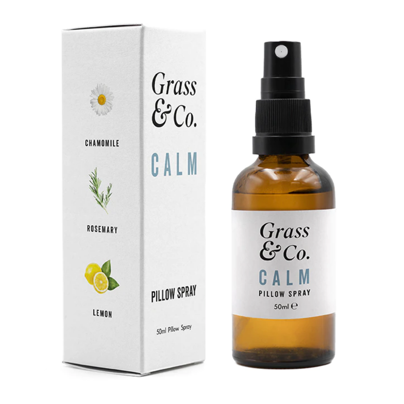 Grass & Co CALM Pillow Spray with Chamomile, Rosemary & Lemon 50ml | London Grocery